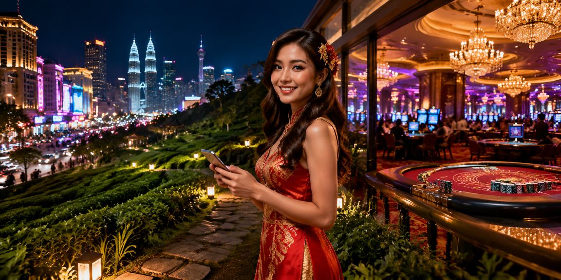Pemain menggunakan kasino mudah alih ge15 di Kuala Lumpur untuk blackjack